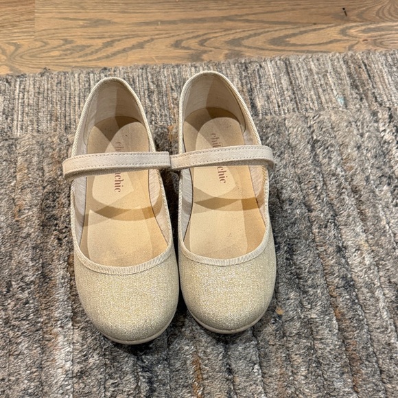 childrenchic Other - Chic Gold Kids Dress Shoes with Strap